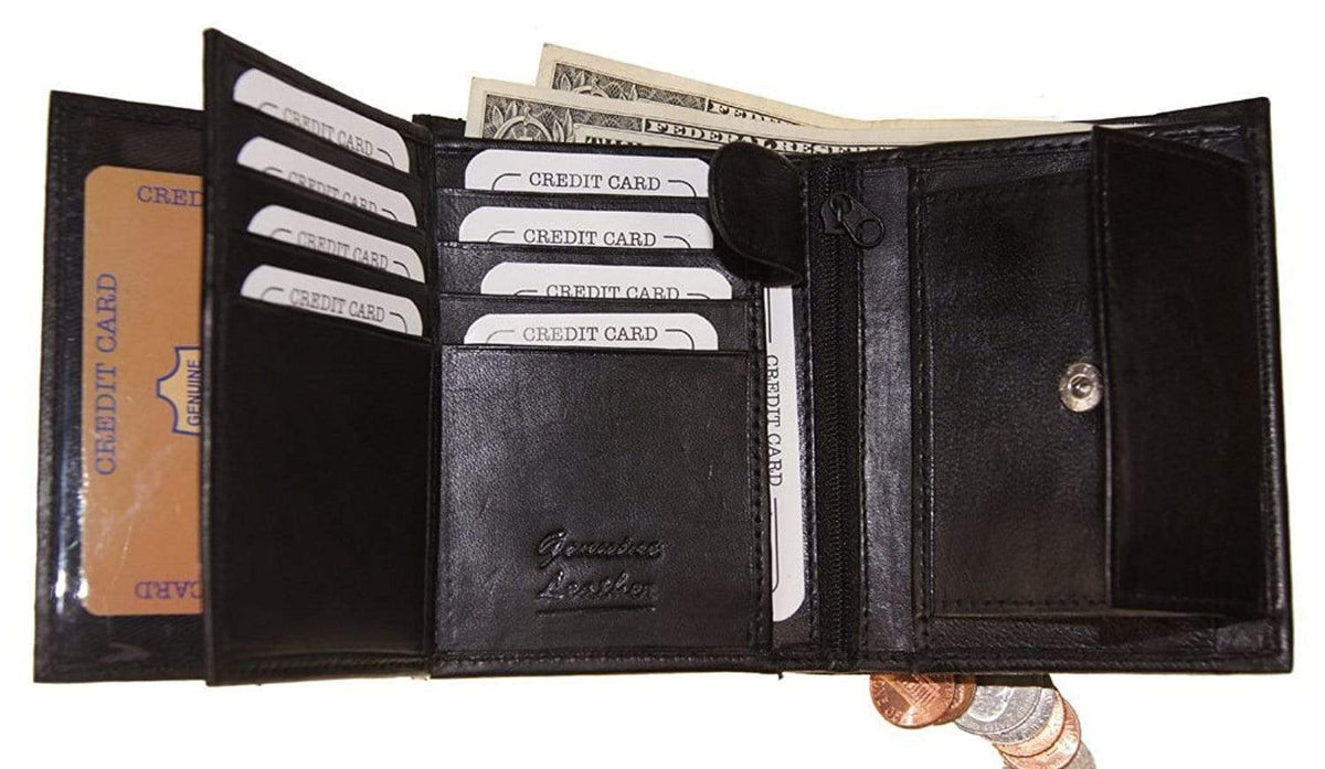 ZEV Leather Bifold/Trifold Dual Money Clip Men's Wallet - Improving  Lifestyles