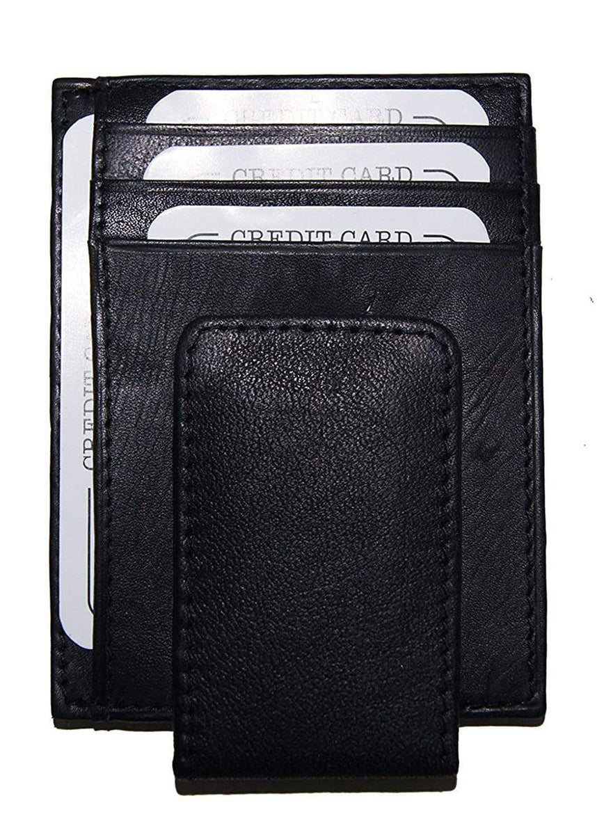 JAMES Leather Magnetic Money Clip Wallet with Window ID Credit Card Holder - Improving Lifestyles JAMES Leather Magnetic Money Clip Wallet with Window ID Credit Card Holder - Improving Lifestyles