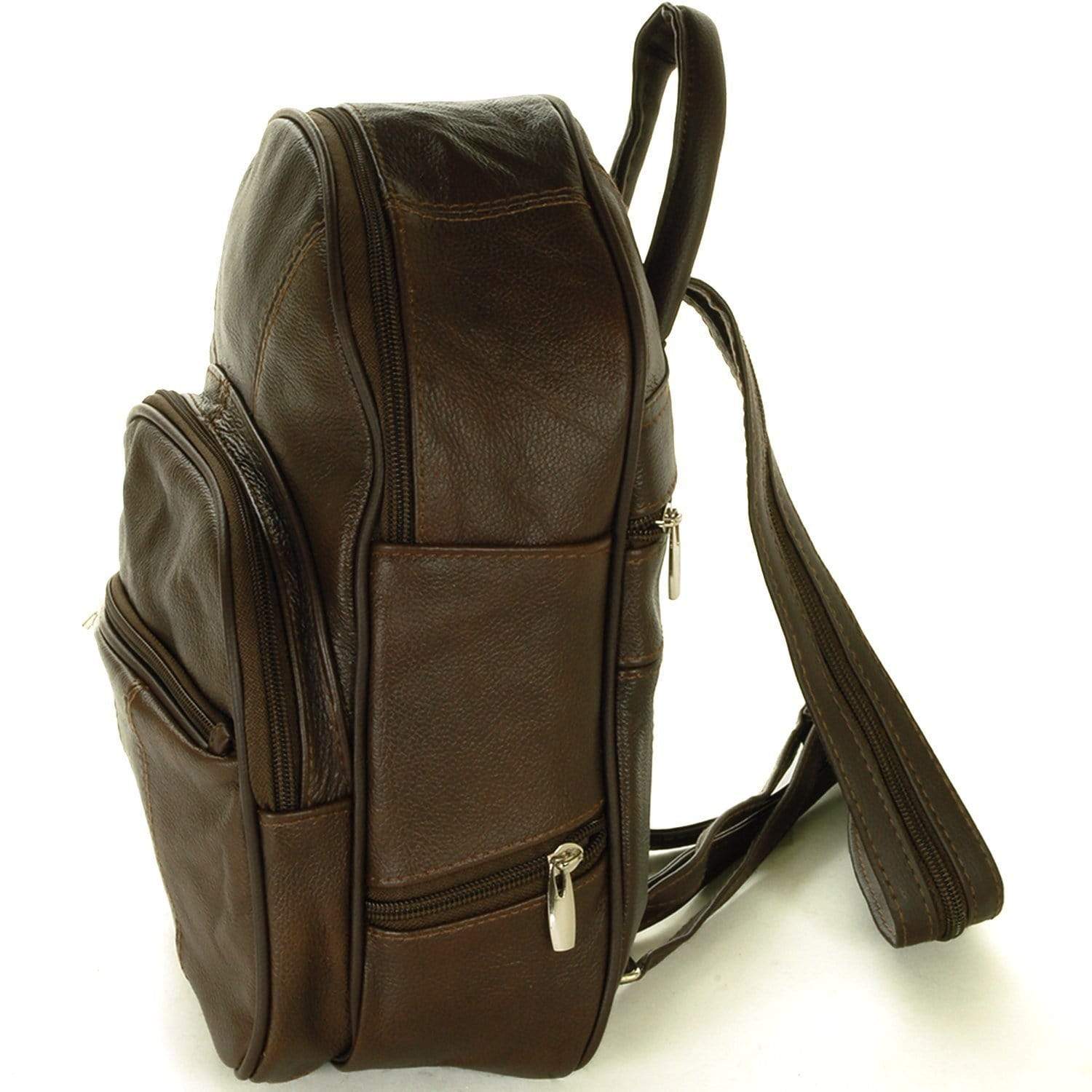 Brown Leather Backpack Purse Mid Size Convertible Strap