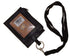 BLAKE Leather Neck ID Card Badge Holder Window ID side Zipper Pocket