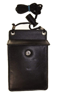 【Llife】SOFT STEER CARD CASE+NECK HOLDER BLAKE Leather Neck ID Card Badge Holder Window ID side