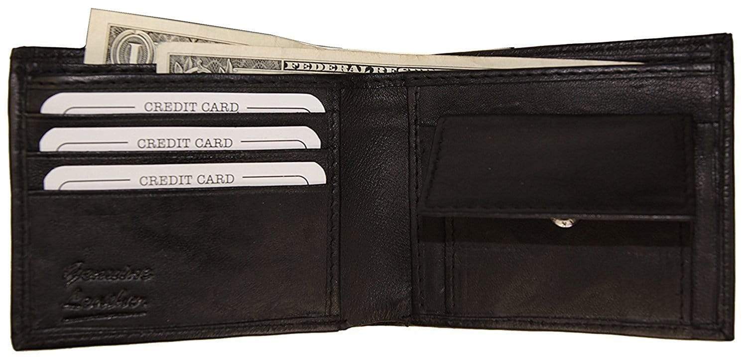 LYOOMALL Wallet for Men, Large Capacity Genuine Leather RFID Blocking Bifold  Wallet/Credit Card Holder for Men, with Coin Pocket, Zipper Cash Pocket, ID  Window and 10 Card Slots at Amazon Men's Clothing