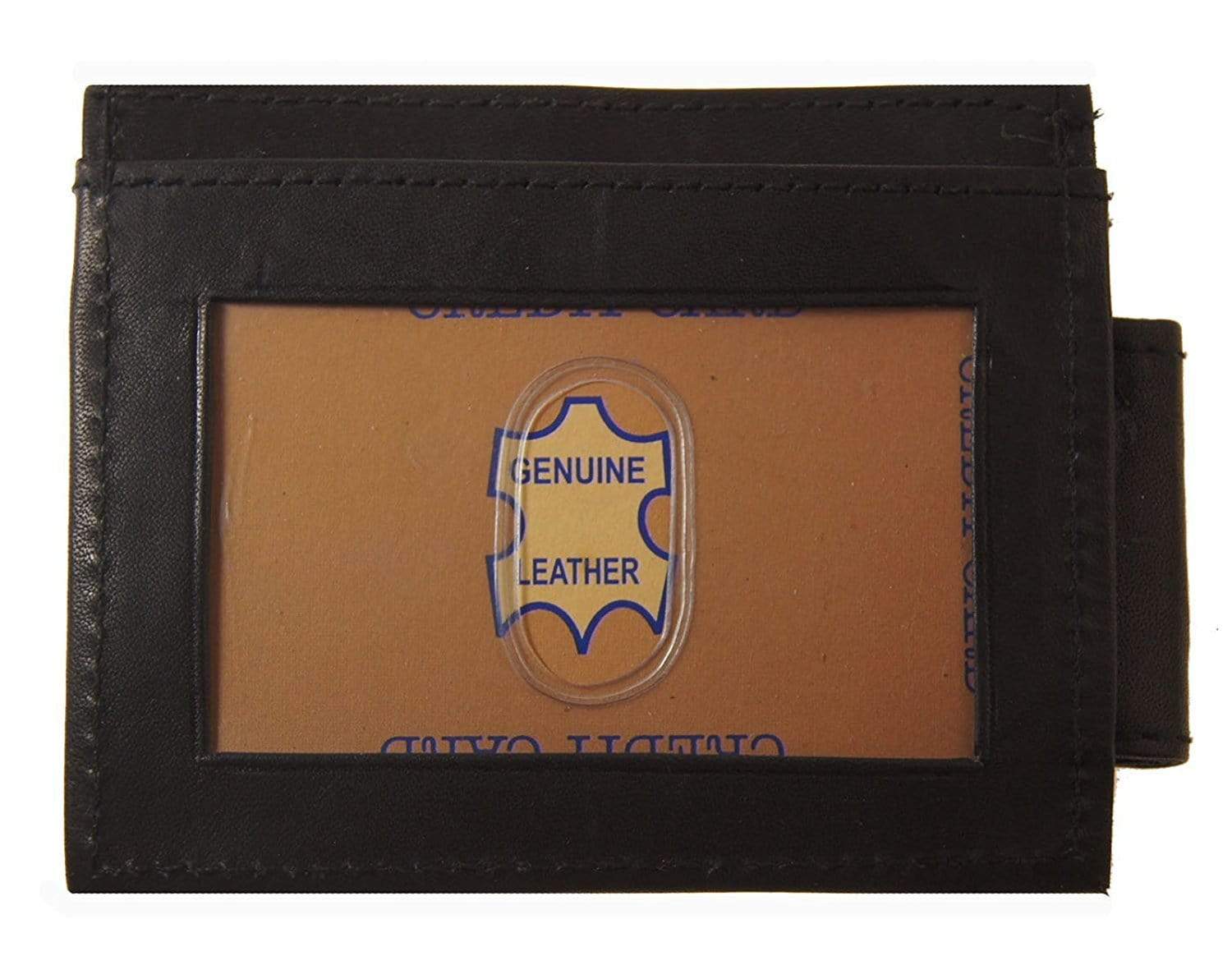 Leather Magnetic Money Clip with Credit Card Holder