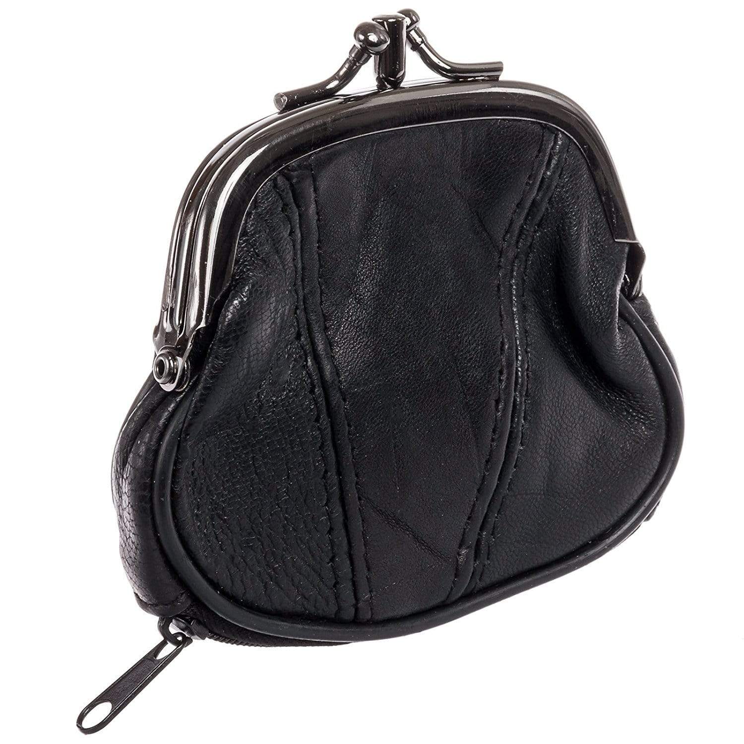 Leather coin purse, cute double zipper coin purse - Walmart.com