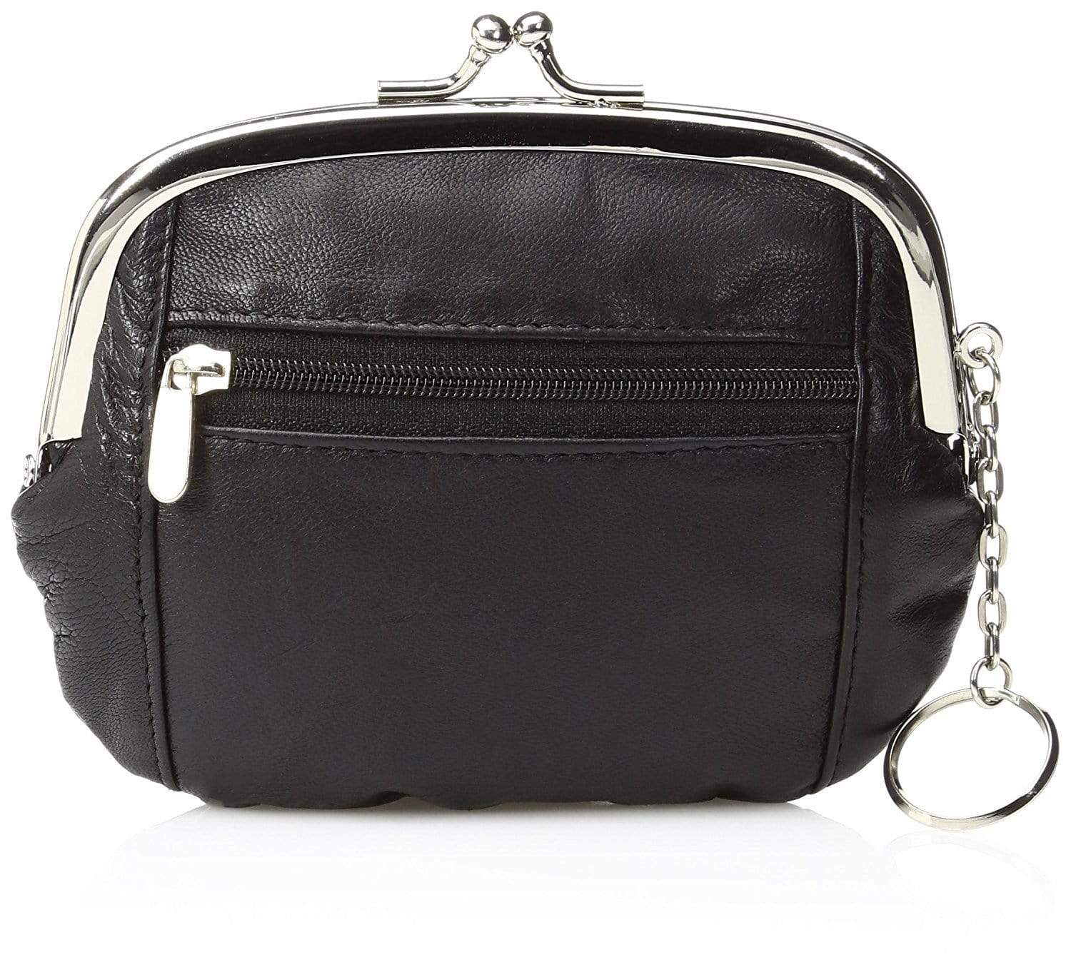 Improving Lifestyles Leather Coin Purse Mini Wallet Metal