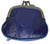 Improving Lifestyles Purses Blue KISSLOCK Leather Change Purse with Clasp and zipper bottom pouch