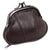 Improving Lifestyles Purses Brown KISSLOCK Leather Change Purse with Clasp and zipper bottom pouch